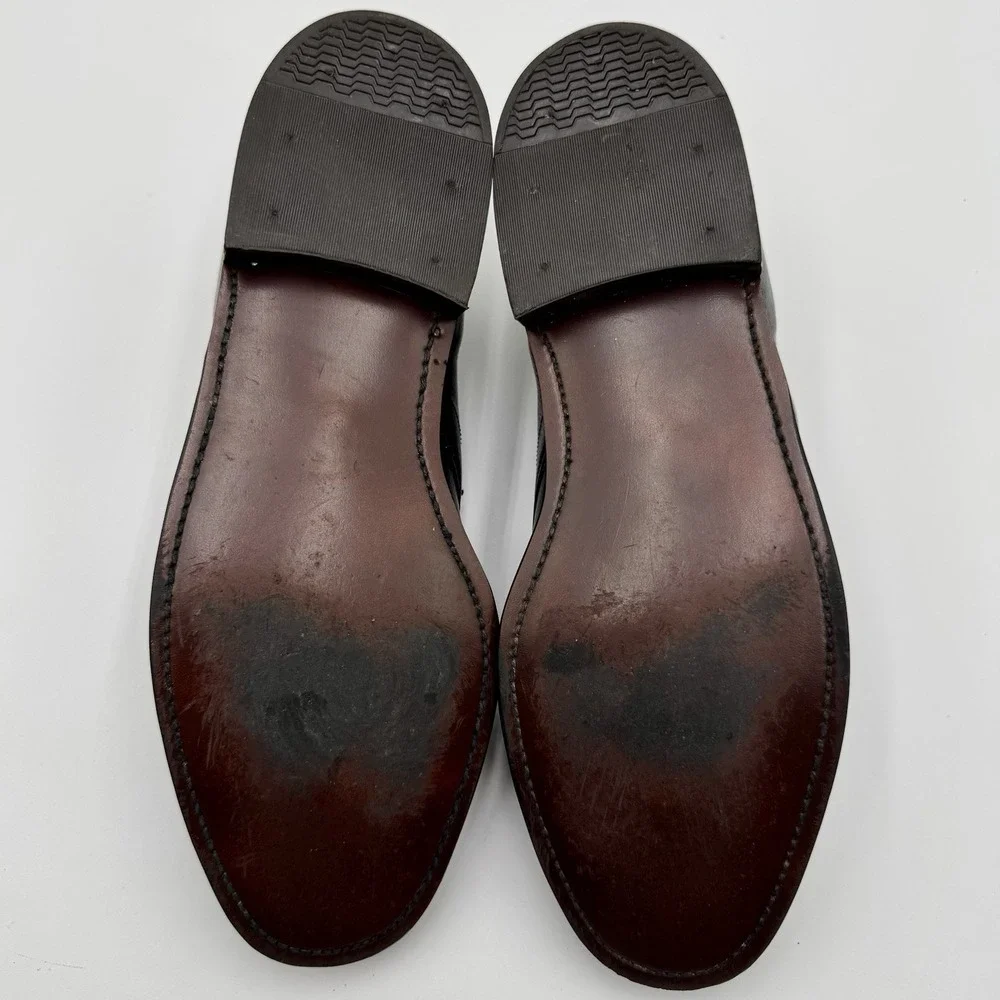 Vintage Guardsman Black Leather Derby Dress Shoes Mens 9.5 Classic Career Formal